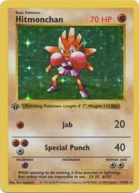 pokemon base set 1st edition hitmonchan 7 102 1st edition