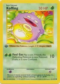 pokemon base set 1st edition koffing 51 102 1st edition