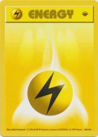 pokemon base set 1st edition lightning energy 100 102 1st edition