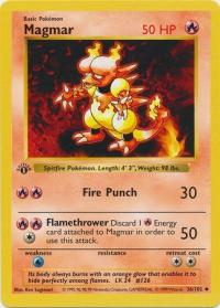 pokemon base set 1st edition magmar 36 102 1st edition