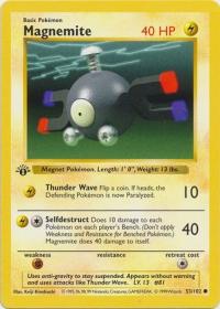 pokemon base set 1st edition magnemite 53 102 1st edition