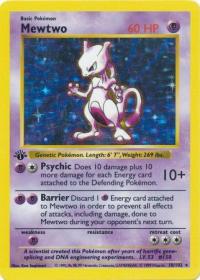 pokemon base set 1st edition mewtwo 10 102 1st edition