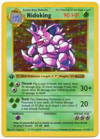 pokemon base set 1st edition nidoking 11 102 1st edition