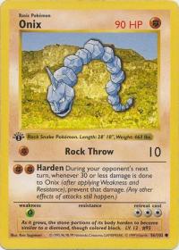 pokemon base set 1st edition onix 56 102 1st edition