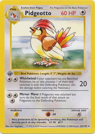 Pidgeotto 22-102 1st edition