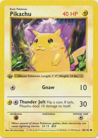 Pikachu 58-102 1st edition