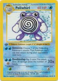 pokemon base set 1st edition poliwhirl 38 102 1st edition