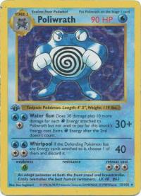 pokemon base set 1st edition poliwrath 13 102 1st edition