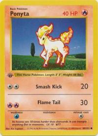 pokemon base set 1st edition ponyta 60 102 1st edition