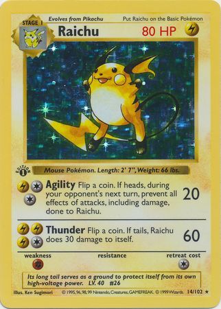 Raichu 14-102 1st edition