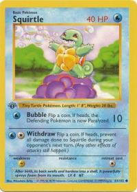 pokemon base set 1st edition squirtle 63 102 1st edition