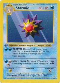 pokemon base set 1st edition starmie 64 102 1st edition