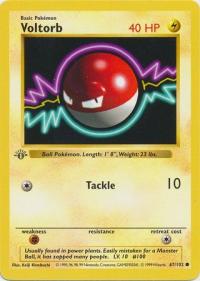 pokemon base set 1st edition voltorb 67 102 1st edition