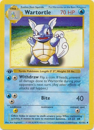 Wartortle 42-102 1st edition