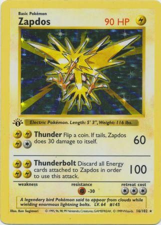 Zapdos 16-102 1st edition