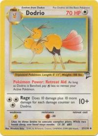 pokemon base set 2 dodrio 37 130