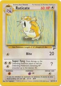 pokemon base set 2 raticate 58 130