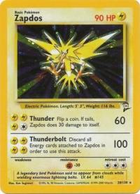 pokemon base set 2 zapdos 20 130