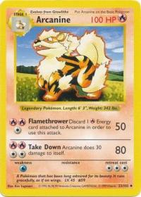 pokemon base set shadowless arcanine 23 102 shadowless