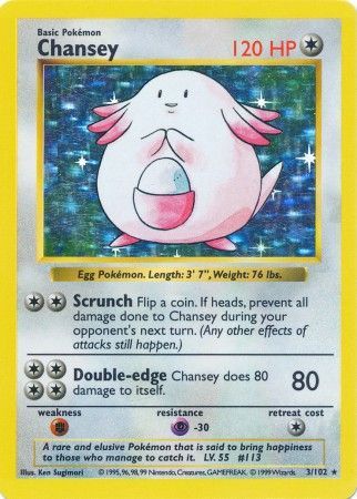 Chansey 3-102 (Shadowless)