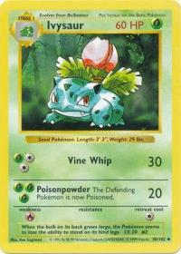 pokemon base set shadowless ivysaur 30 102 shadowless