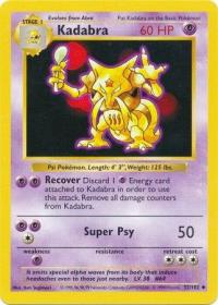 pokemon base set shadowless kadabra 32 102 shadowless