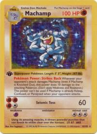 pokemon base set shadowless machamp 8 102 1st edition shadowless