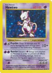 pokemon base set shadowless mewtwo 10 102 shadowless