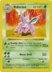 pokemon base set shadowless nidorino 37 102 shadowless