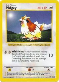 pokemon base set shadowless pidgey 57 102 shadowless