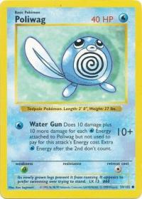 pokemon base set shadowless poliwag 59 102 shadowless