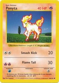 pokemon base set shadowless ponyta 60 102 shadowless