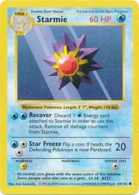 pokemon base set shadowless starmie 64 102 shadowless