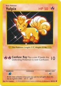 pokemon base set shadowless vulpix 68 102 shadowless