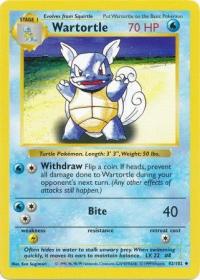 pokemon base set shadowless wartortle 42 102 shadowless