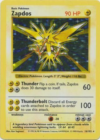 Zapdos 16-102 (Shadowless)