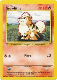 pokemon base set growlithe 28 102 unlimited