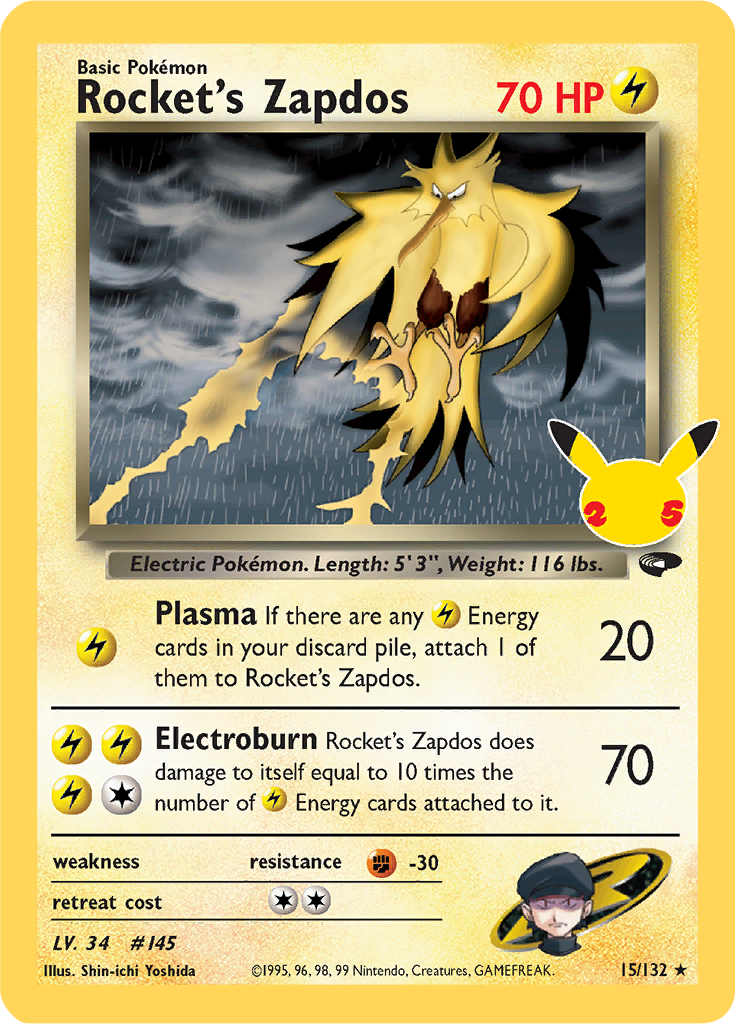 Rocket's Zapdos - 15-132 (Celebrations)