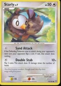 pokemon d p stormfront starly 75 100