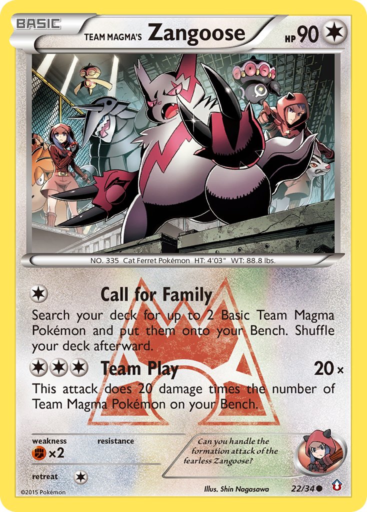 Team Magma's Zangoose - 22-34 (RH)