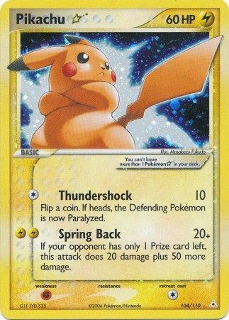 Pikachu Gold Star 104-110