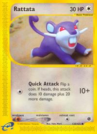 pokemon expedition base set rattata 128 165