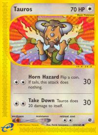 pokemon expedition base set tauros 133 165