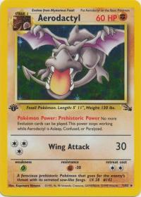 pokemon fossil 1st edition aerodactyl 1 62 1st edition