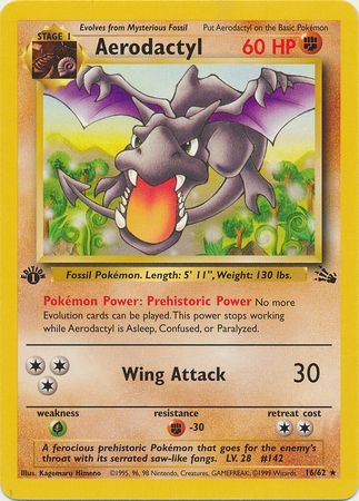 Aerodactyl  16-62  1st edition