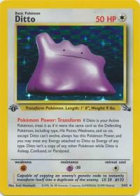 pokemon fossil 1st edition ditto 3 62 1st edition