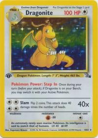 pokemon fossil 1st edition dragonite 4 62 1st edition