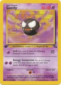 pokemon fossil 1st edition gastly 33 62 1st edition