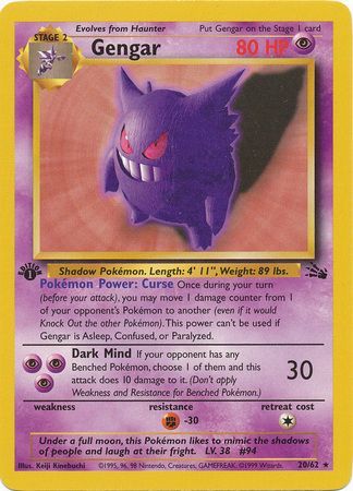 Gengar  20-62  1st edition