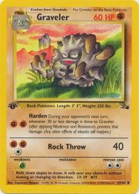 pokemon fossil 1st edition graveler 37 62 1st edition